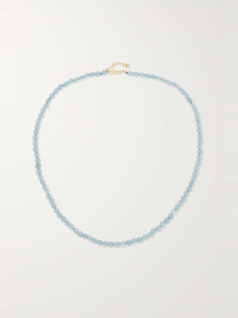 MATEO 14-karat gold aquamarine necklace