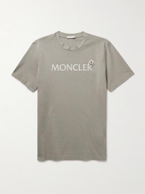Moncler Logo-Flocked Appliquéd Cotton-Jersey T-Shirt
