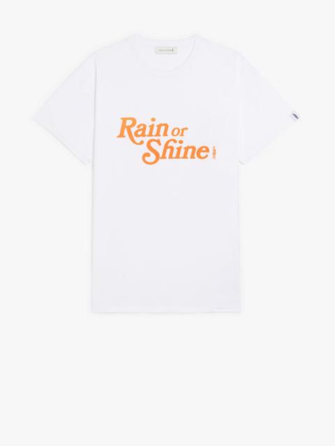 WHITE X ORANGE COTTON RAIN OR SHINE T-SHIRT