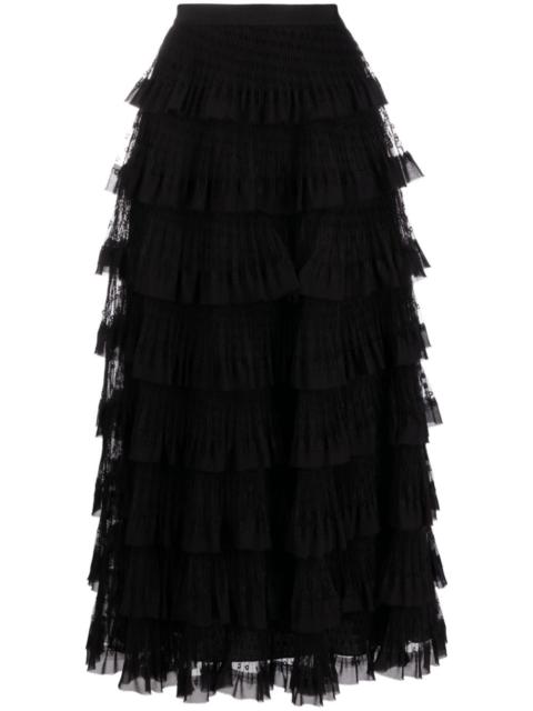 REDValentino ruffled point d’esprit tulle skirt