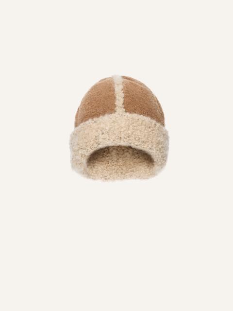 MAGDA BUTRYM Wool and mohair shearling hat in beige