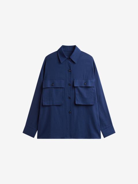 The Frankie Shop Vito Utility Shirt - Navy