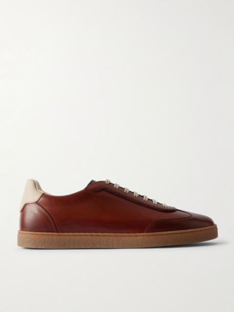 Brunello Cucinelli Coda Di Rondine Leather Sneakers Brown