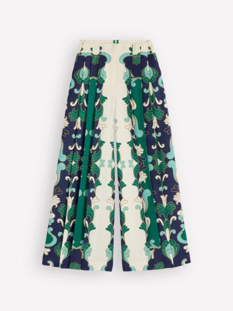 BODEN Regent Wide Leg Pants-Ivory, Foliage Whirl