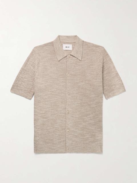 NN07 Nolan Ribbed Cotton-Blend Polo Shirt