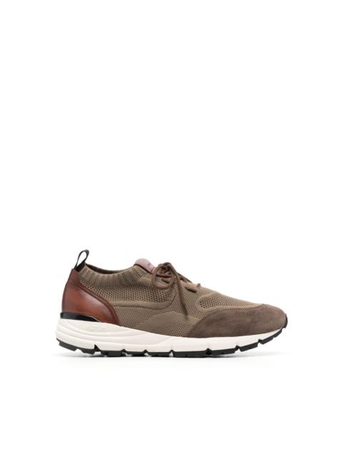SCAROSSO knitted-upper leather sneakers