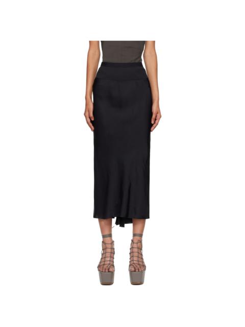 Rick Owens Black Concordians A Line Bias Midi Skirt