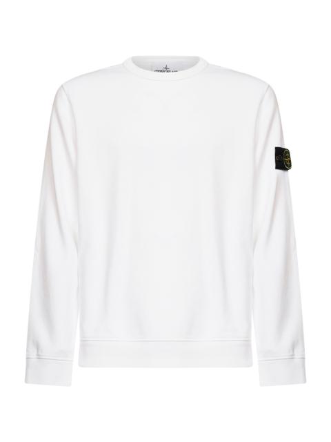 Stone Island White organic stretch cotton crewneck sweatshirt