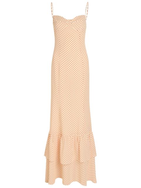 Reformation Reformation Fallon Polka dot Chiffon Maxi Dress