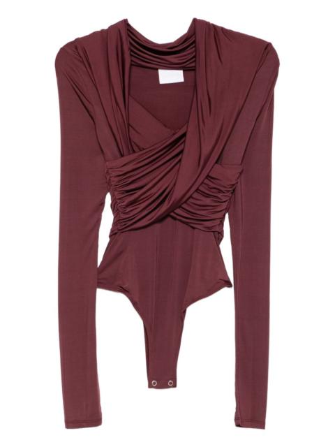 Paris Georgia Otto draped long-sleeve bodysuit