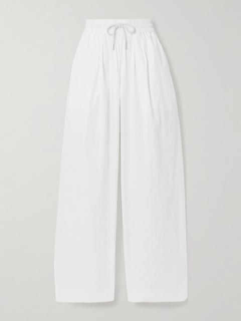 ST. AGNI Cotton-blend Poplin Wide-leg Pants