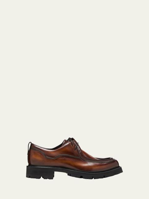 Berluti Men's Brunico Lug Sole Leather Derby Shoes