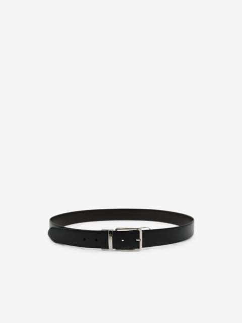 Canali logo-engraved buckle belt