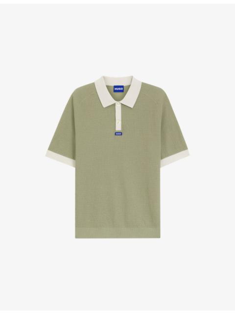 HUGO Branded Short-Sleeved Cotton-Knit Polo Shirt