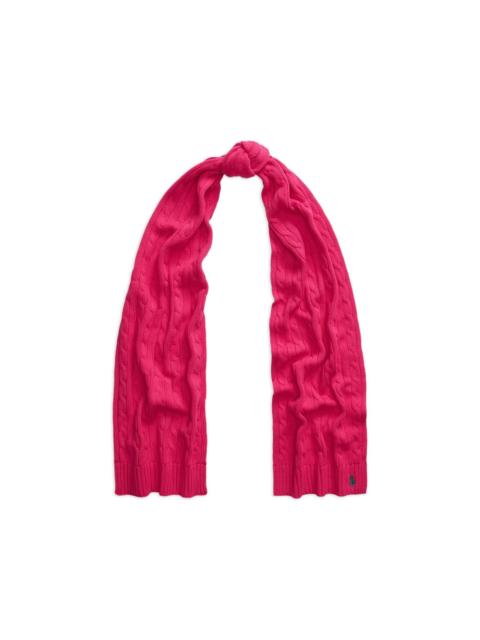 Polo Ralph Lauren cable-knit embroidered-logo scarf