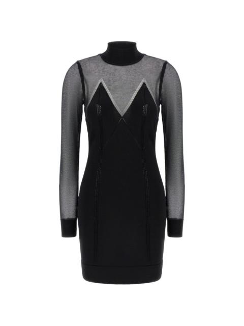 ELISABETTA FRANCHI high-neck long-sleeves mini dress