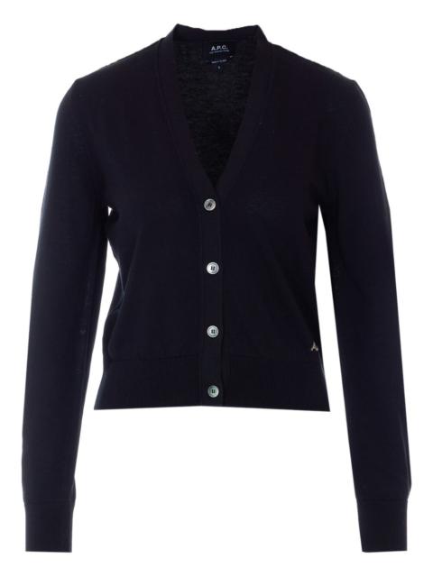 A.P.C. embroidered-logo cardigan
