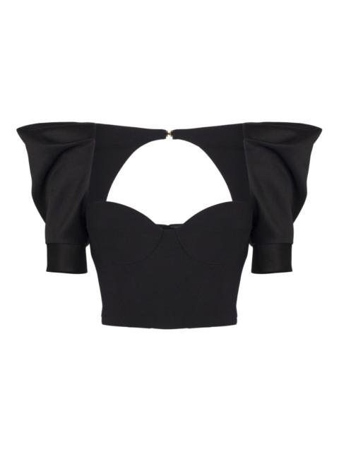 ELISABETTA FRANCHI puff-sleeve corset top