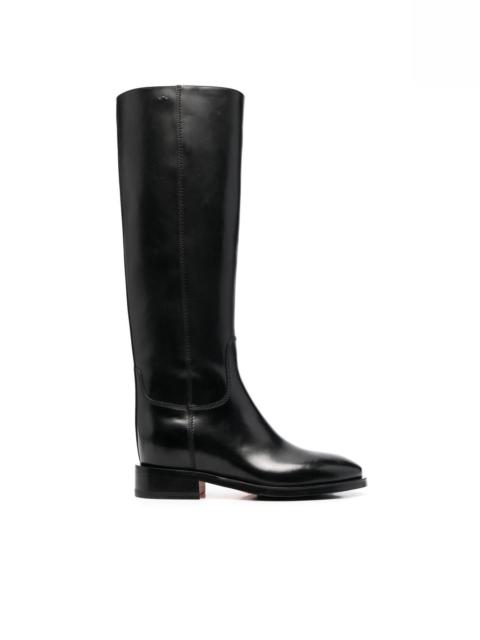 Santoni knee-length leather boots