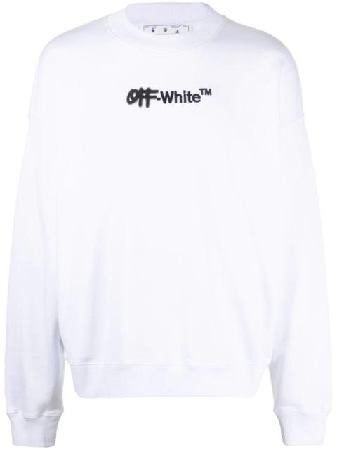 Off-White 로고 인쇄 긴 소매 스웨터