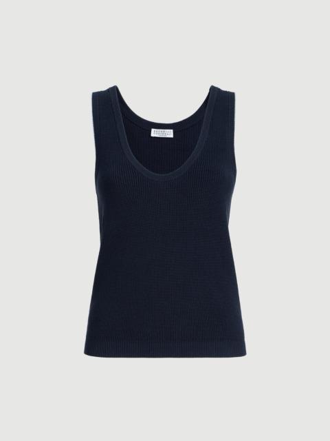 Brunello Cucinelli Cotton ribbed knit top