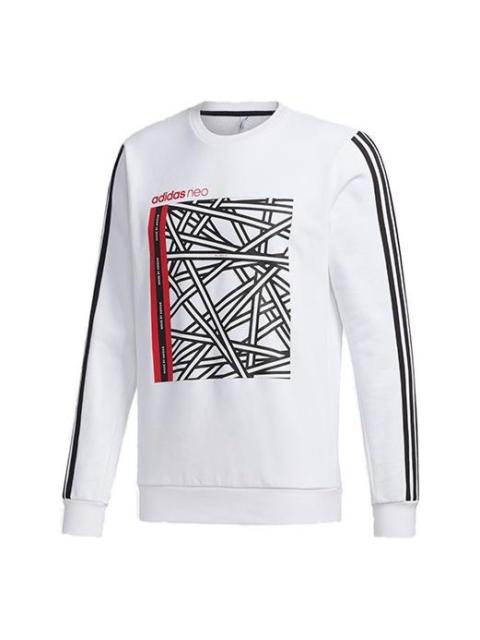 adidas neo M FAVES SWT 1 Sports Round Neck Pullover White GG3387