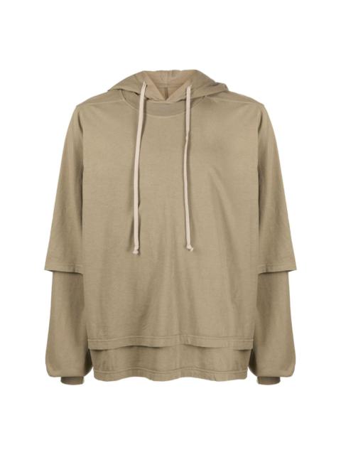 double-layered drawstring hoodie