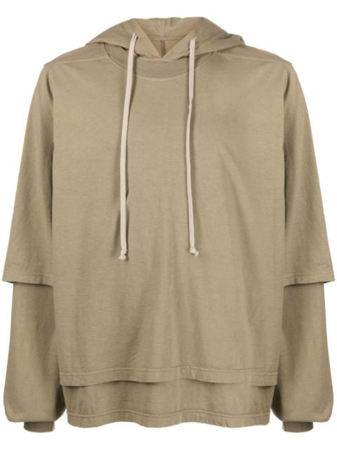 double-layered drawstring hoodie