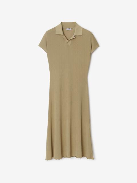 Rib Knit Polo Shirt Dress