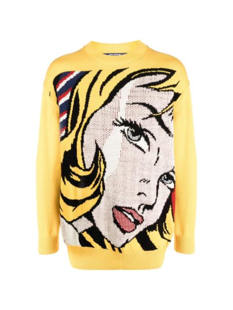 Junya Watanabe MAN pop-art patterned intarsia knit jumper