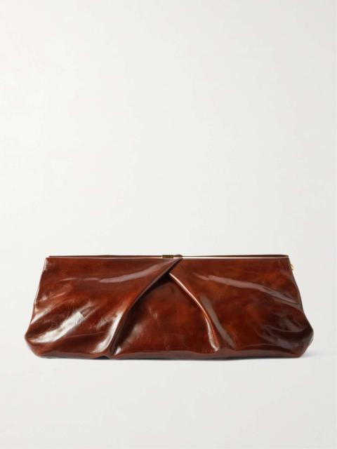 Textured-leather clutch