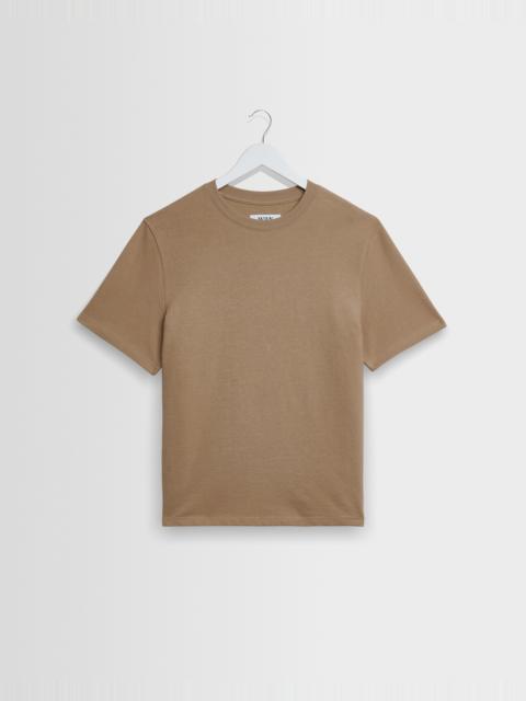 Wax London Dean - Dark Sand Textured Organic Cotton T-Shirt