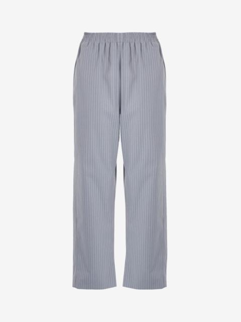 MM6 Maison Margiela Pinstripe canvas cropped trousers