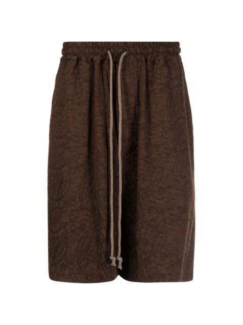 paisley-brocade drawstring shorts