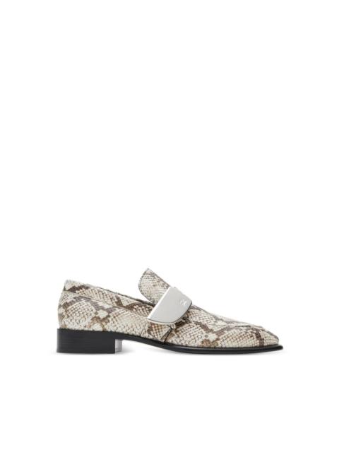 Burberry Shield python-print loafers