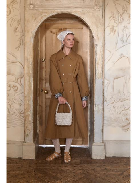 SHRIMPS Birch Trench Coat - Tan/Black Gingham
