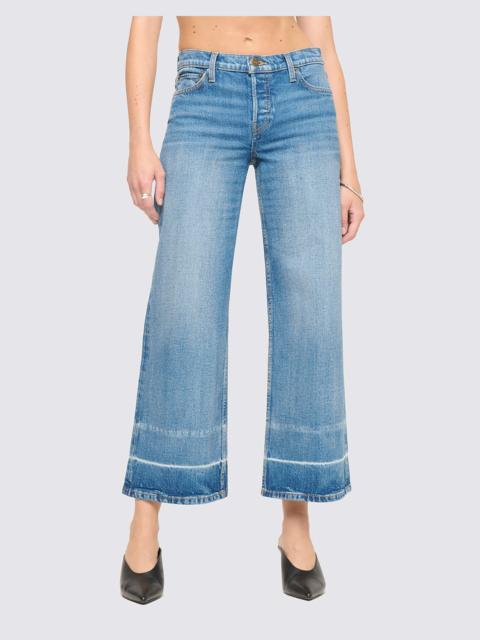 RE/DONE Comfort Stretch Mid Rise Wide Leg Crop - Vinyl Fade