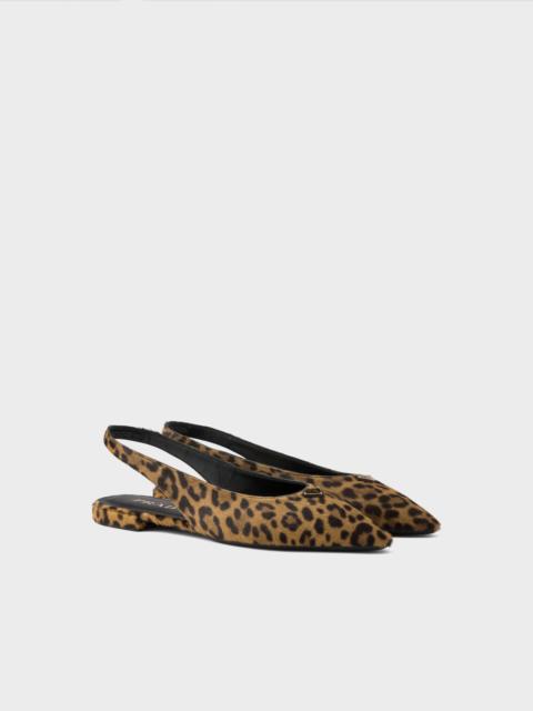 Prada Printed leather ballerinas