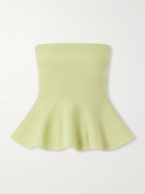HIGH SPORT Eric Strapless Wool-blend Peplum Top