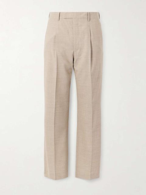 Straight-Leg Pleated Wool Trousers