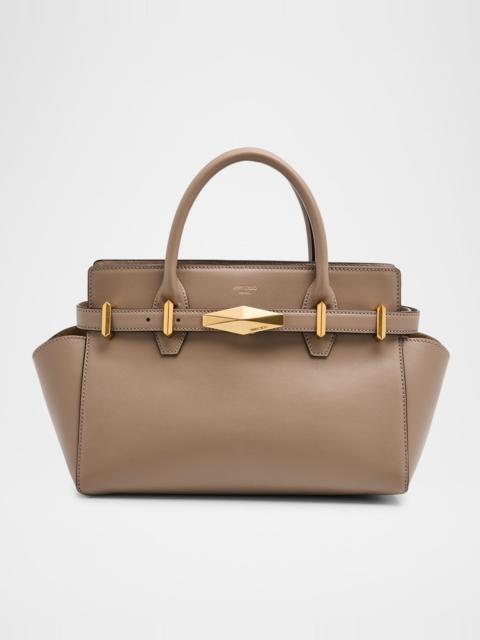 JIMMY CHOO Small Diamond Belted Leather Top-Handle Bag