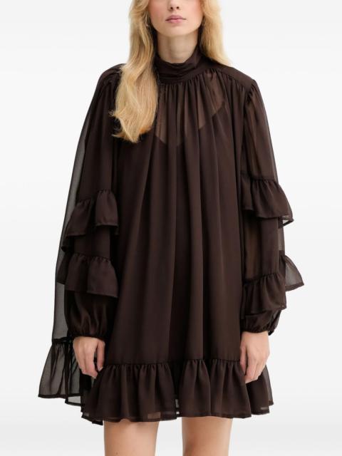 GESTUZ ruffled high-neck dress