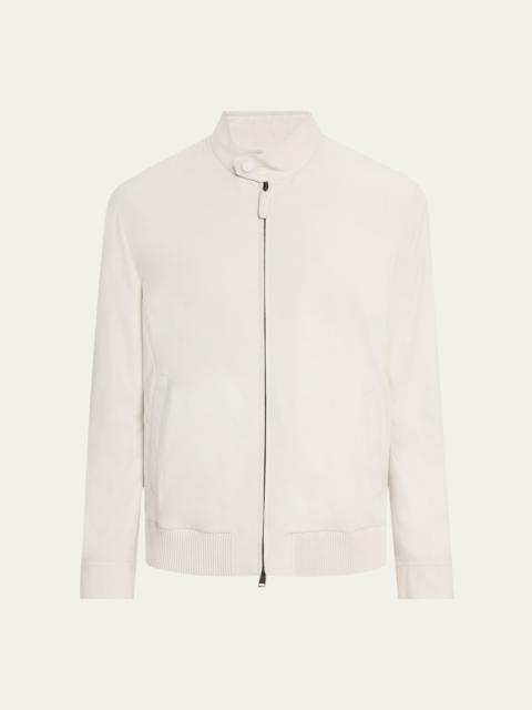 Brioni Men's Nubuck Leather Full-Zip Blouson
