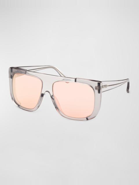 Max Mara Eileen Transparent Acetate Square Sunglasses