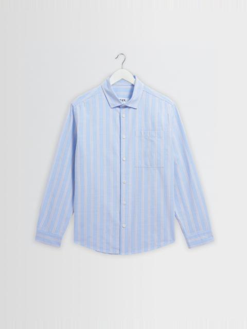 Wax London Dartford - Blue Stripe Cotton Shirt