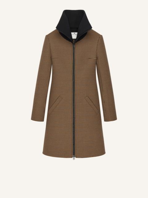 courrèges HIGH COLLAR HOUNDSTOOTH TAILORED COAT