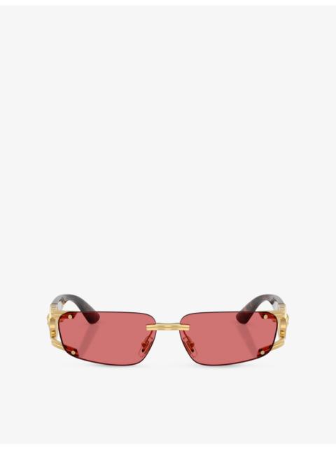VERSACE VE2291 Rectangular-Frame Metal and Acetate Sunglasses