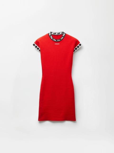 VERSACE Cotton Knit Mini Dress