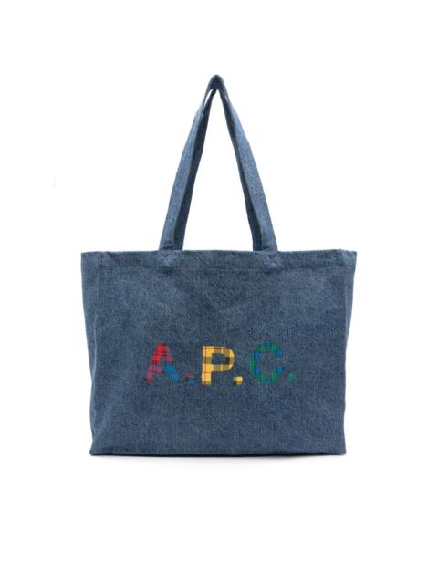 A.P.C. Diane logo-print denim tote bag