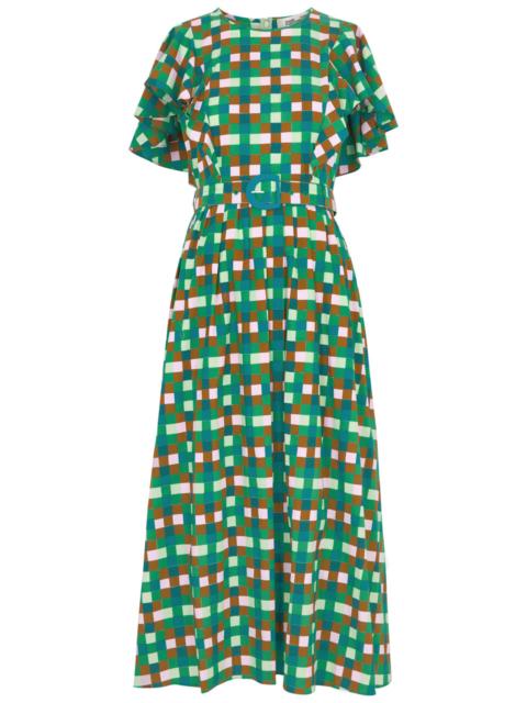 DIANE VON FURSTENBERG Diane Von Furstenberg Damon Checked Cotton-blend Midi Dress